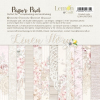 Дизайнерска хартия "Linen Story" , 24 листа, 12 Дизайна, 15 см х 15 см, 250 гр./кв.м.